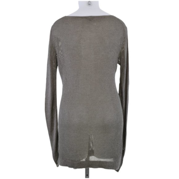 Express Taupe Holey Long Sleeve Tunic (L) - Picture 2 of 3